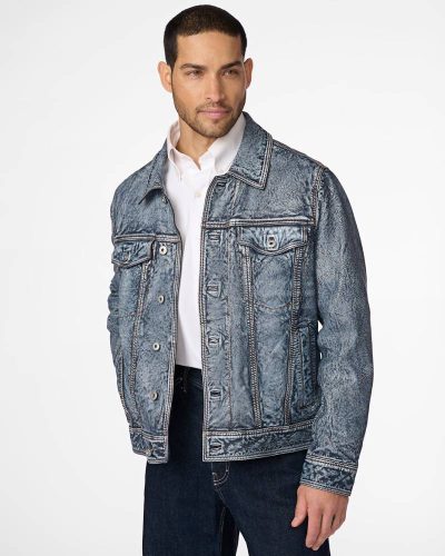 Chase Leather Jean Jacket