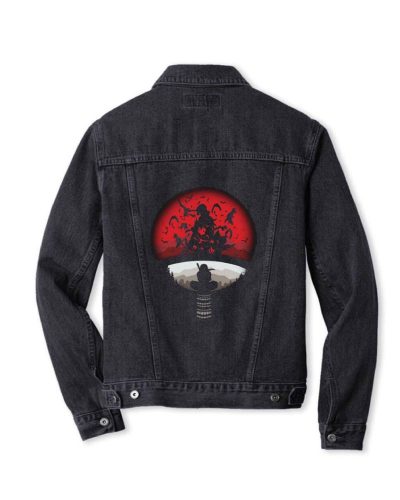 Red Moon Naruto Itachi Uchiha Denim Jacket