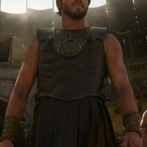 Paul Mescal Gladiator Ii Black Leather Vest