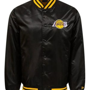 La Lakers Black Bomber Wordmark Jacket