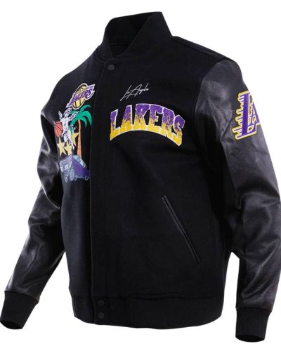 Los Angeles Lakers Gradient Logo Wool Varsity Jacket
