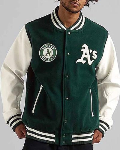 Oakland Athletics Green And White Varsity Jacket