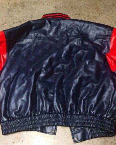 Vintage Mlb Blue Red Cleveland Guardians Leather Jacket