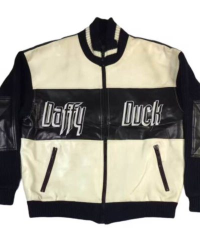 Vintage Daffy Duck Leather Bomber Jacket