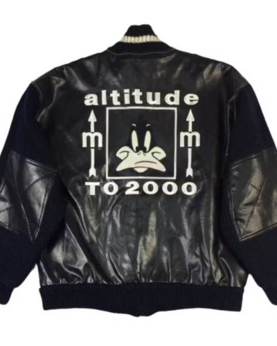 Vintage Daffy Duck Leather Bomber Jacket