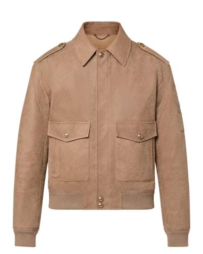 Epi Embossed Leather Flight Jacket