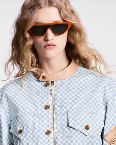 Double Fastening Damier Denim Jacket