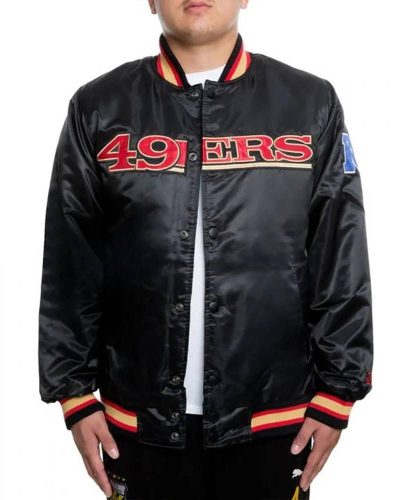 San Francisco 49ers Holiday Season Satin Varsity Jacket