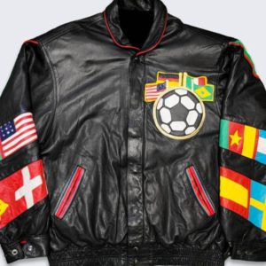 Usa Soccer Vintage 80s World Cup Leather Jacket