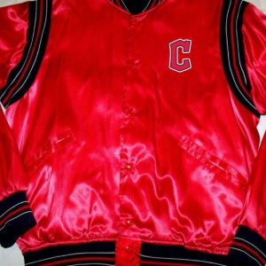 Vintage 1970s Red Cleveland Guardians Satin Jacket