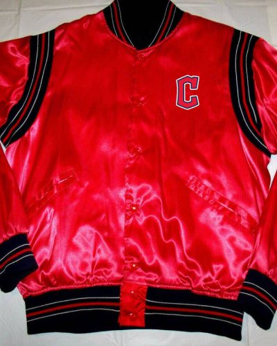 Vintage 1970s Red Cleveland Guardians Satin Jacket