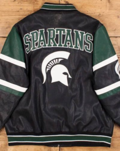 Vintage Michigan State Spartans Bomber Leather Jacket