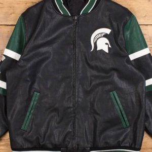 Vintage Michigan State Spartans Bomber Leather Jacket