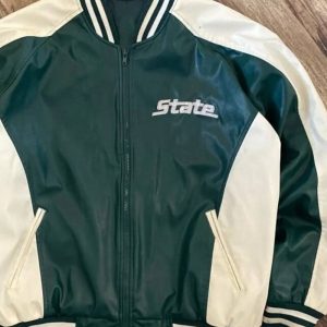 Vintage Michigan State Spartans Leather Varsity Jacket