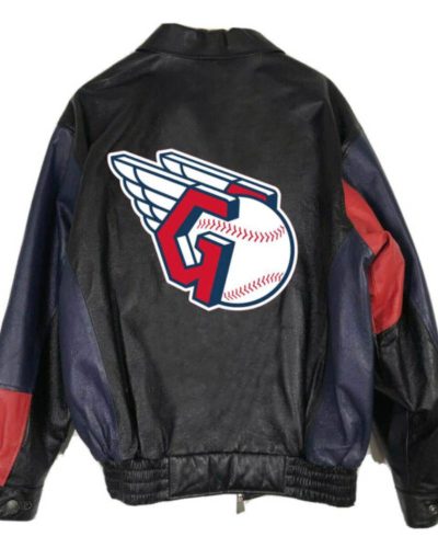 Vintage Mlb Team Cleveland Guardians Leather Jacket