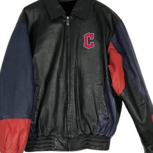 Vintage Mlb Team Cleveland Guardians Leather Jacket