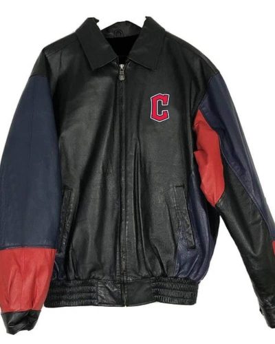 Vintage Mlb Team Cleveland Guardians Leather Jacket