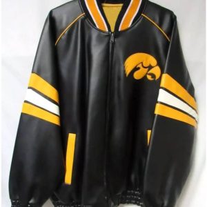 Vintage Ncaa Iowa Hawkeyes Leather Jacket