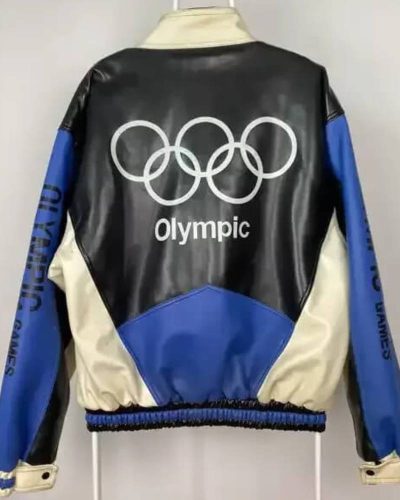 Vintage Olympic Games World Sports Leather Jacket