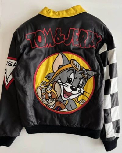 Vintage Tom And Jerry Cartoon Leather Jacket