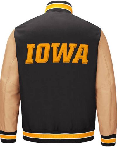 Black Gold NCCA Team Iowa Hawkeyes Varsity Jacket