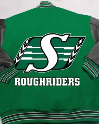 Cfl Team Saskatchewan Roughriders Tricolor Varsity Jacket