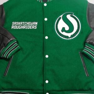 Cfl Team Saskatchewan Roughriders Tricolor Varsity Jacket