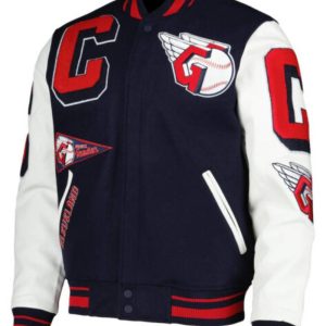 Cleveland Guardians Navy White Varsity Jacket