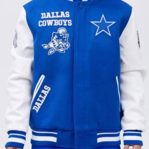 Dallas Cowboys Retro Classic Blue White Varsity Jacket