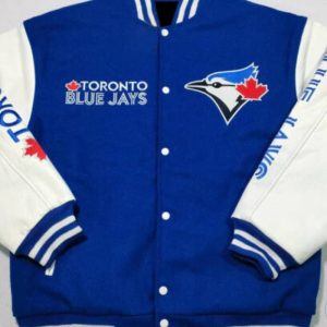 MLB Toronto Blue Jays Blue And White Varsity Jacket