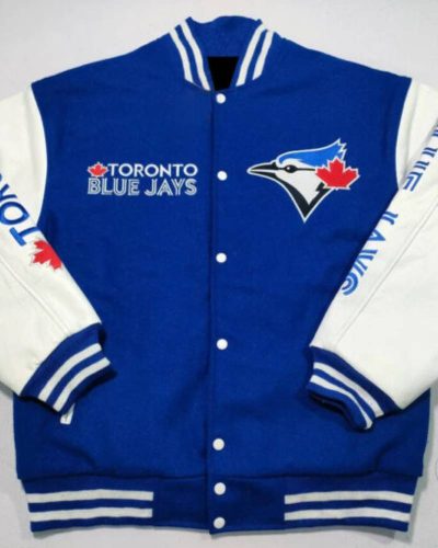 MLB Toronto Blue Jays Blue And White Varsity Jacket