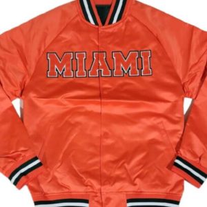 Miami Hurricanes NCCA Orange Satin Jacket