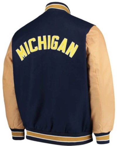Michigan Wolverines Navy And Cream Varsity Jacket