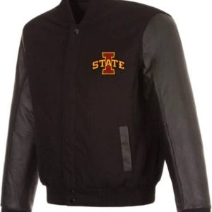 NCCA Team Iowa Hawkeyes Black Varsity Jacket