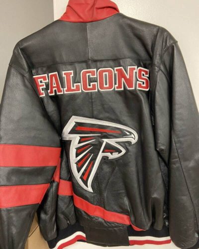 NFL Atlanta Falcons Black And Red Leather Jacket