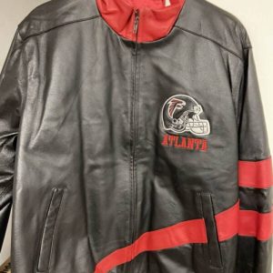 NFL Atlanta Falcons Black And Red Leather Jacket