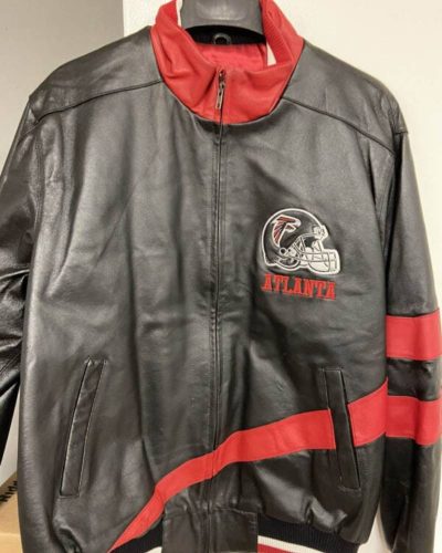 NFL Atlanta Falcons Black And Red Leather Jacket