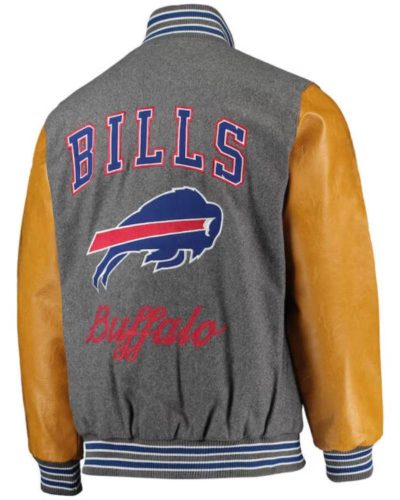 NFL Buffalo Bills Gray And Gold Varsity Jacket
