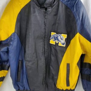 NCAA Michigan Wolverines Ticket Patches Leather Jacket