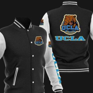 Ucla Bruins Black White Baseball Varsity Jacket