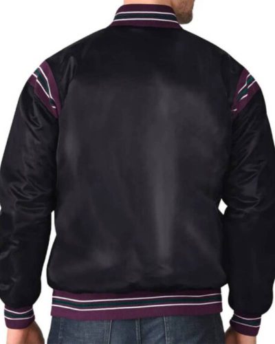 Anaheim Ducks Enforcer Nhl Black Satin Jacket
