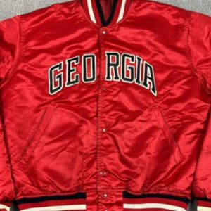 Vintage Georgia Bulldogs Red Satin Jacket