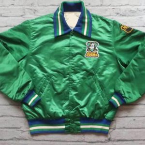 Anaheim Mighty Ducks Green Nhl Satin Jacket
