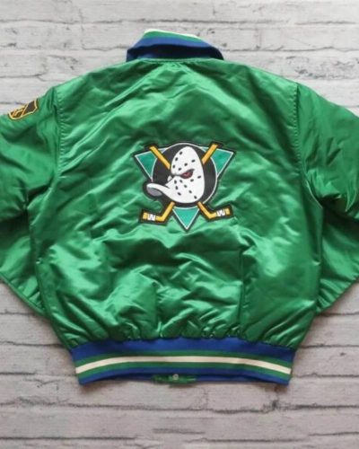 Anaheim Mighty Ducks Green Nhl Satin Jacket