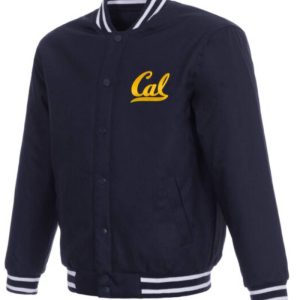 Navy Blue California Golden Bears Poly Twill Varsity Jacket