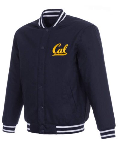 Navy Blue California Golden Bears Poly Twill Varsity Jacket