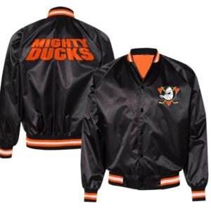 Anaheim Ducks Black Nhl Satin Jacket