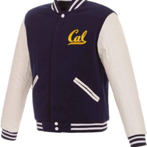 Navy White California Golden Bears Varsity Jacket