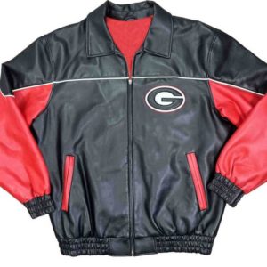 Vintage G-iii Georgia Bulldogs Bomber Leather Jacket