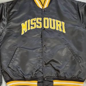 Vintage 80’s Missouri Tigers Black Satin Jacket